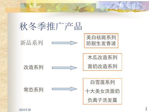 某护肤品秋冬季产品推广方案