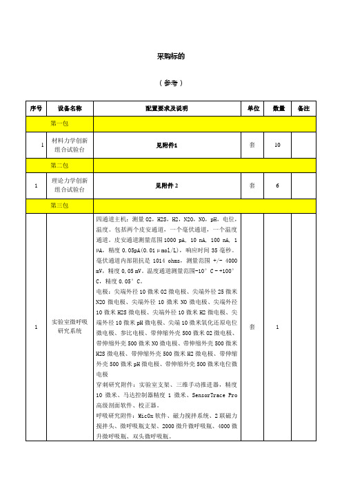 采购标的参考资料