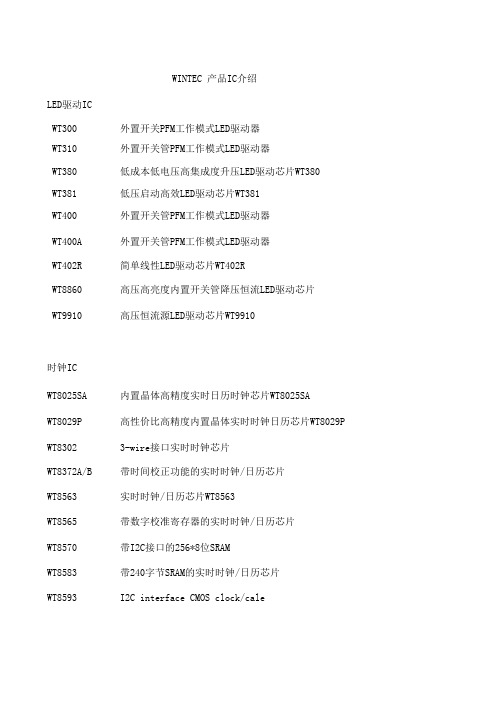 WINTEC 产品介绍