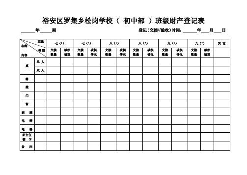 班级财产登记表Microsoft Word 文档