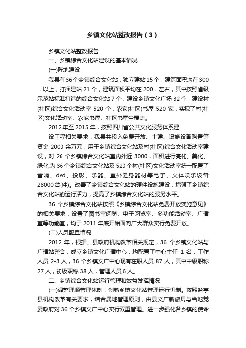 乡镇文化站整改报告（3）