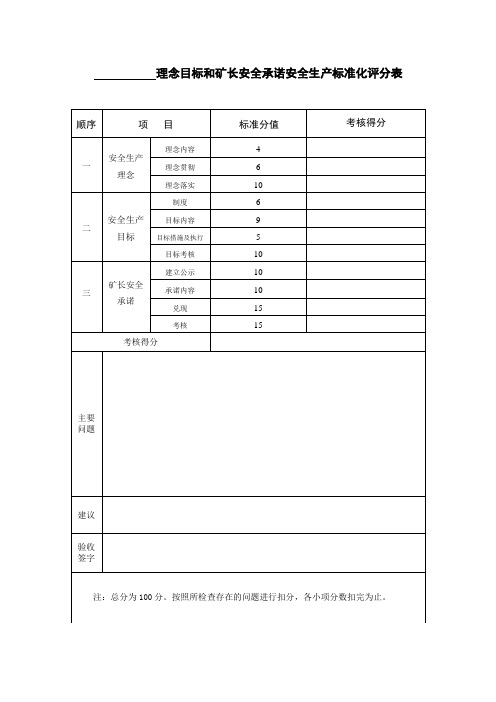 煤矿安全生产标准化管理体系自查表2020版(1)(1)