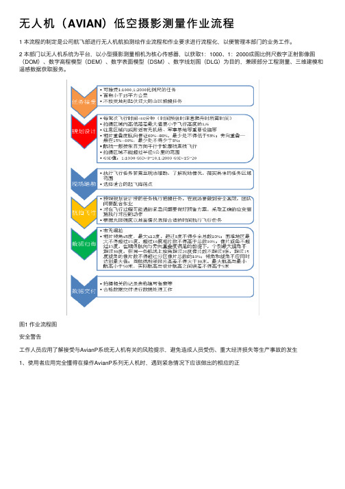 无人机（AVIAN）低空摄影测量作业流程