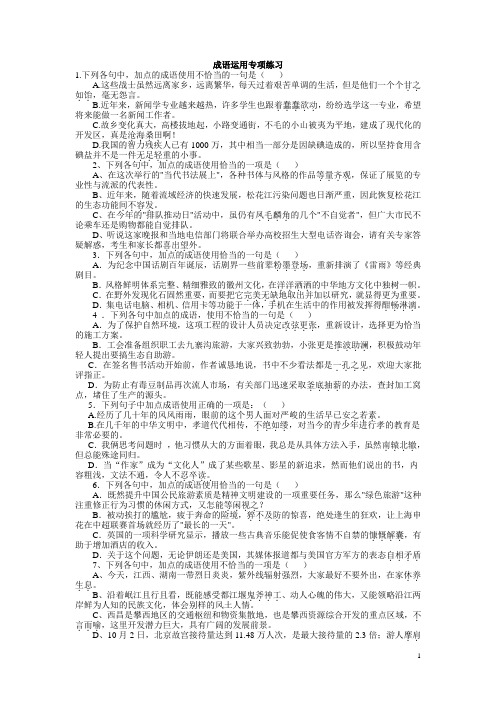 高中成语运用专项练习