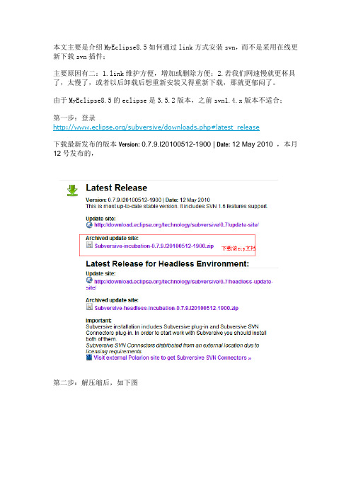 MyEclipse8.5通过link方式安装SVN