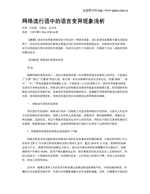 网络流行语中的语言变异现象浅析