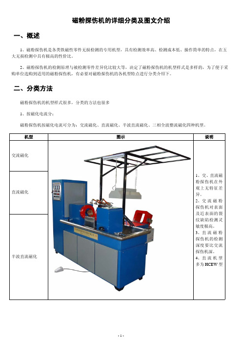 磁粉探伤机的详细分类及图文介绍