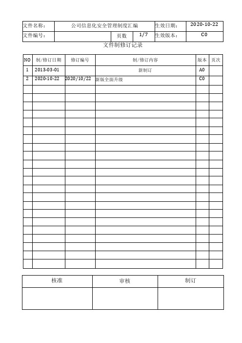 公司信息化安全管理制度汇编