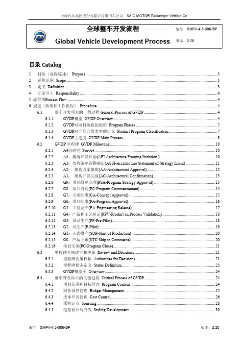 GVDP全球整车开发流程