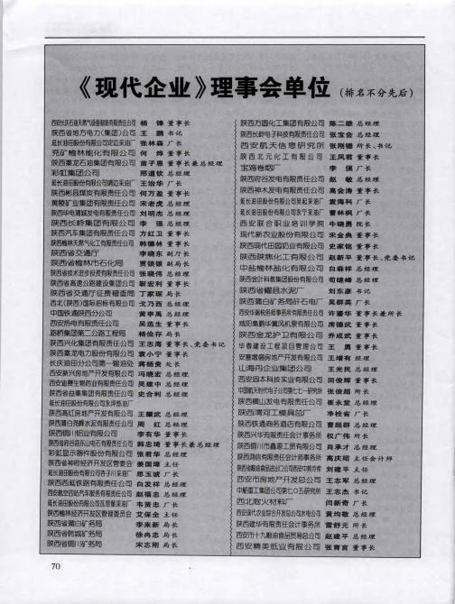 《现代企业》理事会单位