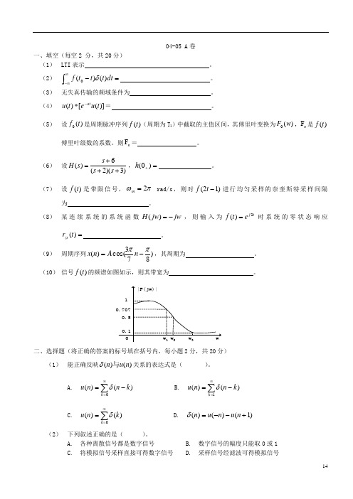 信号与系统历年考题