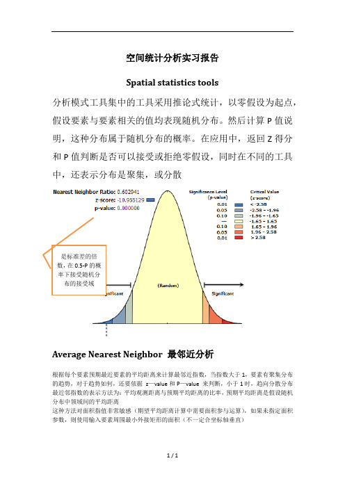 arcgis实习之空间统计分析报告