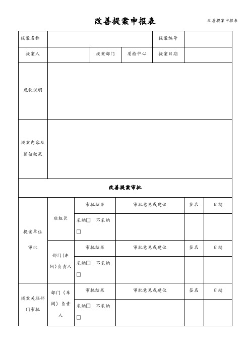 改善提案申报表