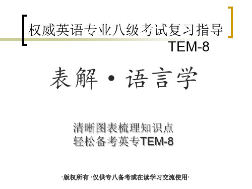 图表解析TEM-8英语专业八级人文知识语言学