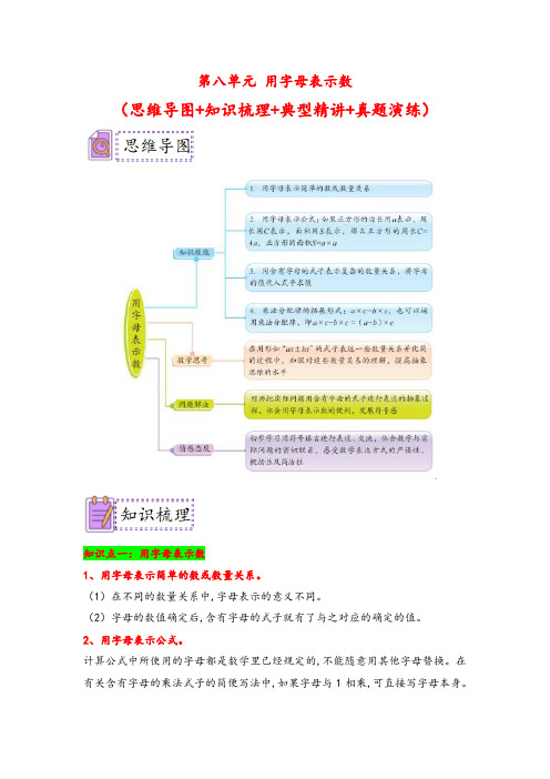 第八单元 用字母表示数-五年级数学上册典题精讲专项讲义(苏教版)