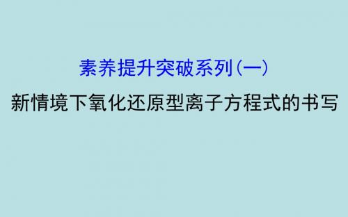 素养提升突破系列(一)新情境下氧化还原型离子方程式的书写