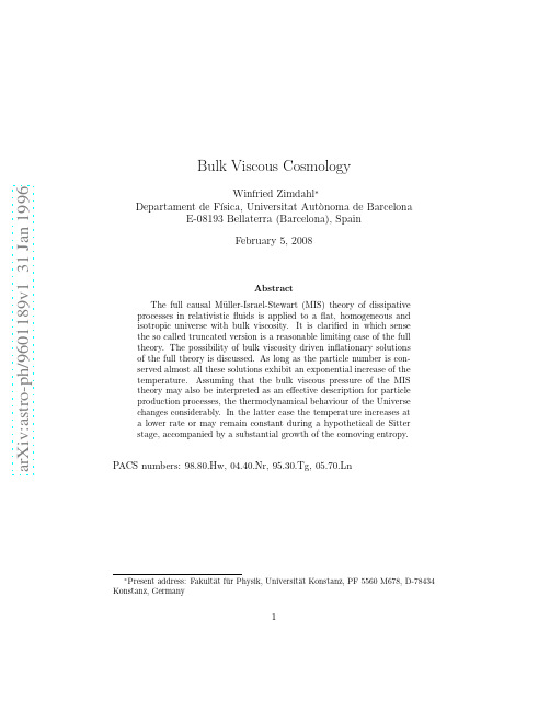 Bulk Viscous Cosmology