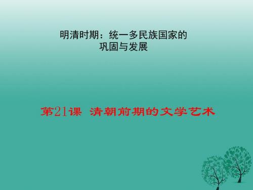 清朝前期的文学艺术PPT优秀课件11(2份) 人教版