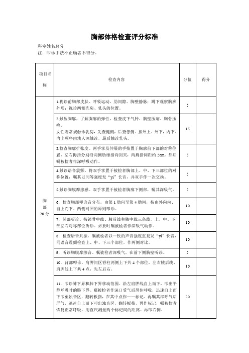 胸部体格检查