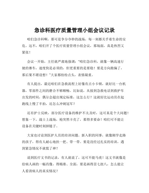 急诊科医疗质量管理小组会议记录