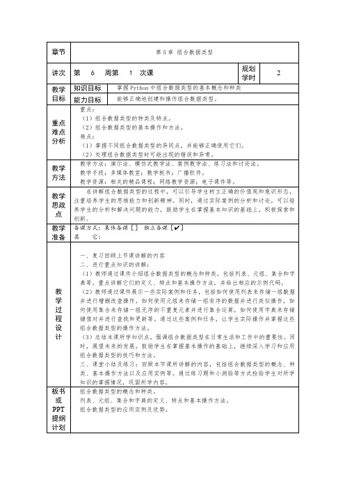 教案-python组合数据类型