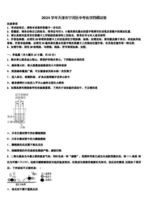 2024届天津市宁河区中考化学四模试卷含解析