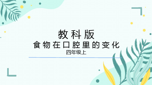 教科版科学四年级上册7.食物在口腔里的变化+课件