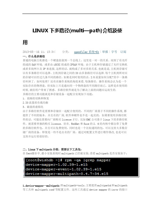 LINUX下多路径(详细)