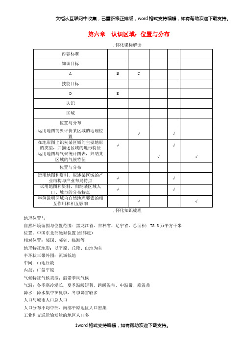 八年级第6章认识区域位置与分布精讲精练