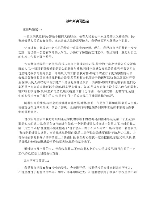 派出所实习鉴定