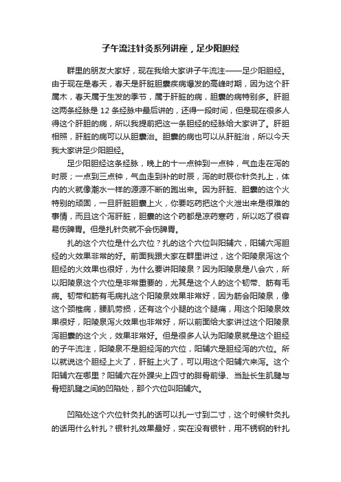 子午流注针灸系列讲座，足少阳胆经