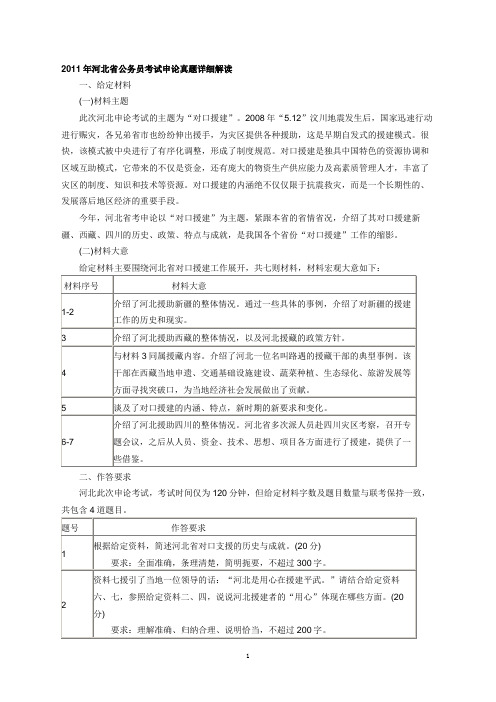 08至11年河北省公务员考试申论真题详细解读