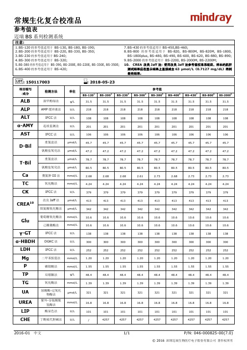 常规生化复合校准品常规生化复合校准品