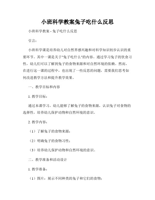 小班科学教案兔子吃什么反思