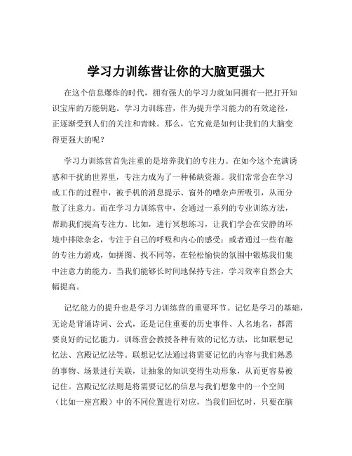 学习力训练营让你的大脑更强大