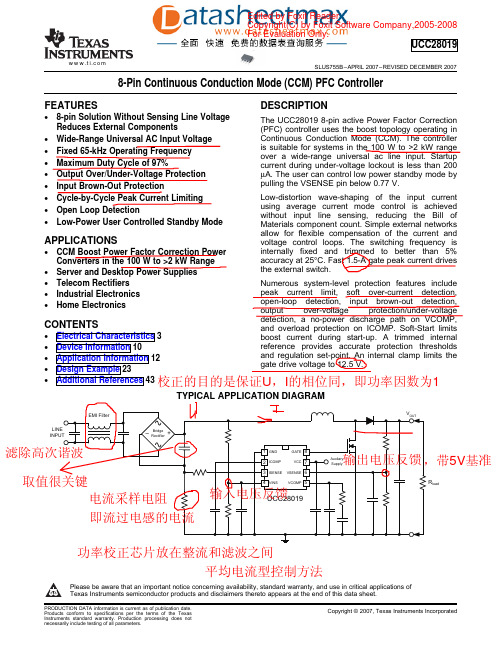 IC资料-ucc28019(功率因数校正)