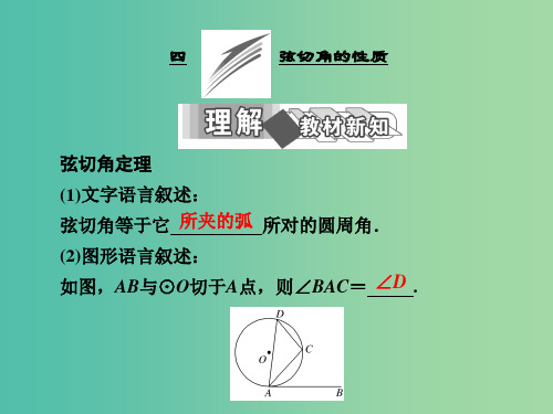 高中数学 第二讲 四 弦切角的性质课件 新人教A版选修4-1