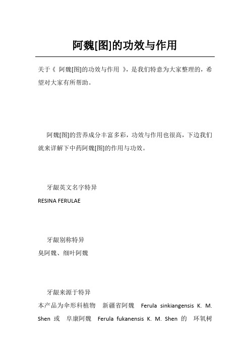 阿魏[图]的功效与作用