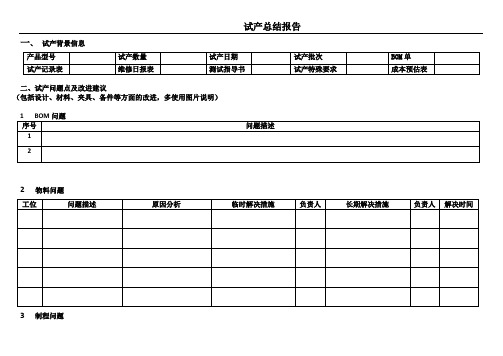 新产品试产报告_T