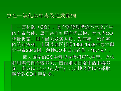 急性一氧化碳中毒及迟发脑病