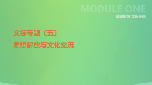 河北省2021年中考历史复习第四模块文综专题05思想解放与文化交流课件