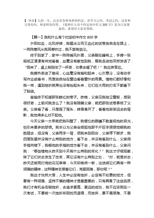 我和什么有个约定初中作文800字