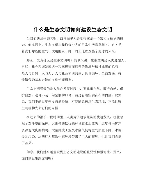 什么是生态文明如何建设生态文明