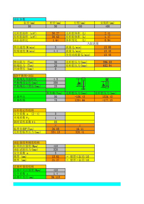 液压系统计算公式