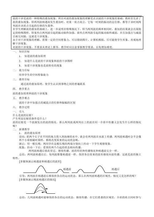 高二物理最新教案-6波的干涉 精品