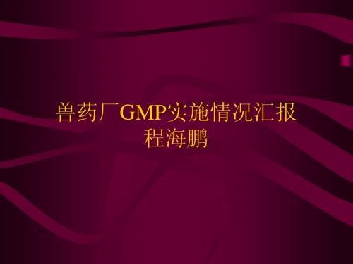 GMP认证汇报材料