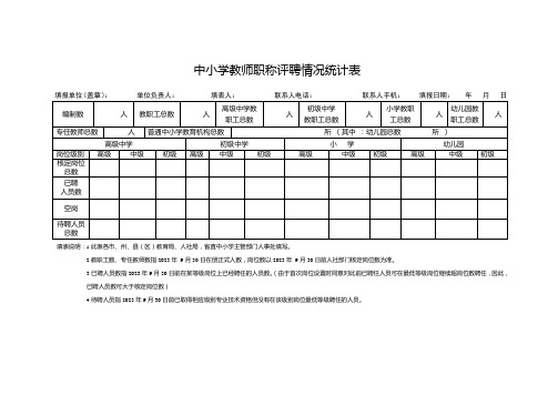 中小学教师职称评聘情况统计表2