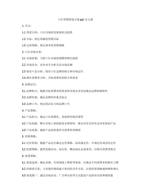 口红营销策划方案ppt怎么做