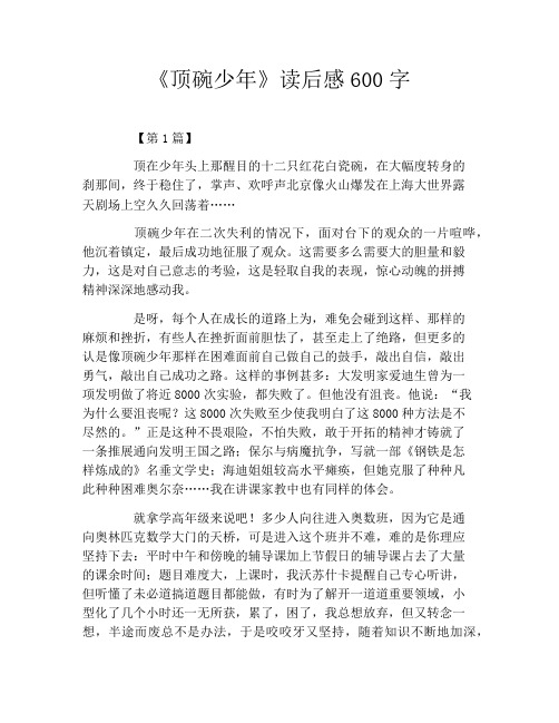 《顶碗少年》读后感600字