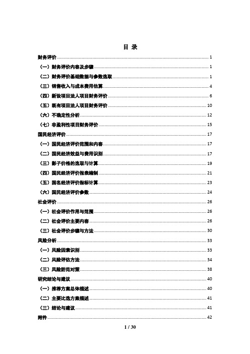 投资项目可行性研究指南范本(doc 30页)